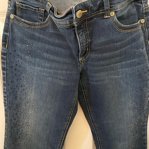 Chico’s so slimming ankle jeans size (00/2-XXS)Rainier Indigo w/sparkling jewel - Picture 5 of 11